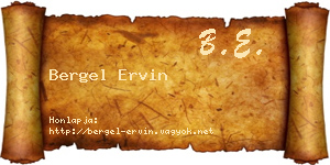 Bergel Ervin névjegykártya
