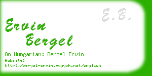 ervin bergel business card